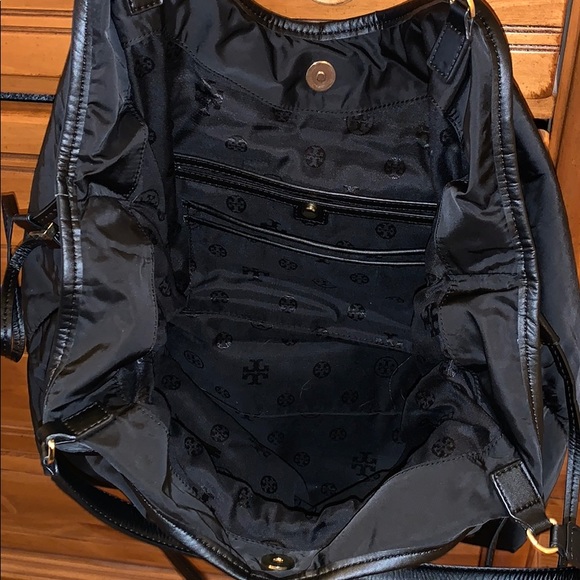 EUC Black Nylon Tory Burch Slouchy Tote - Picture 8 of 12